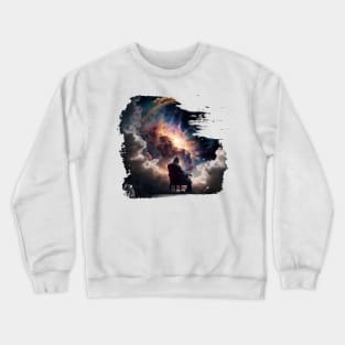 Man watching universe Crewneck Sweatshirt